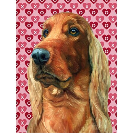 Carolines Treasures Irish Setter Hearts Love And Valentines Day Flag Canvas House Size LH9562CHF